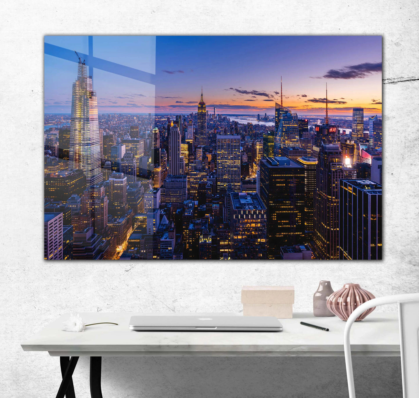 New York City Poster- Manhattan Glass Wall Art