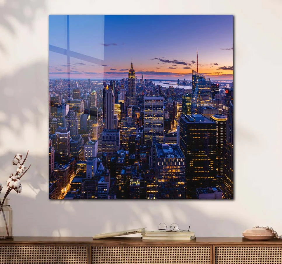 New York City Poster- Manhattan Glass Wall Art