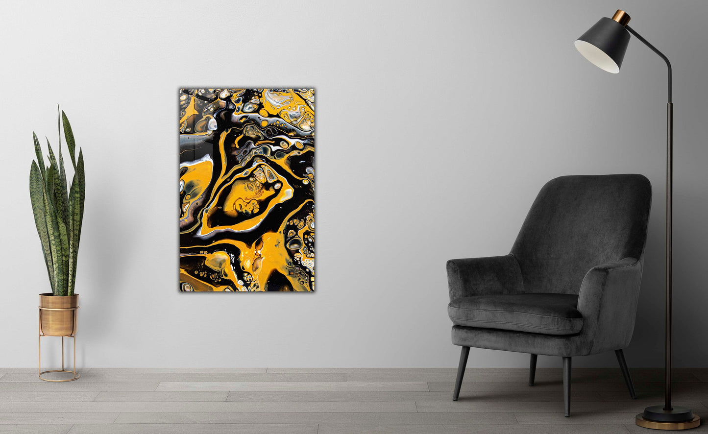 Abstract Tempered Glass Wall Art