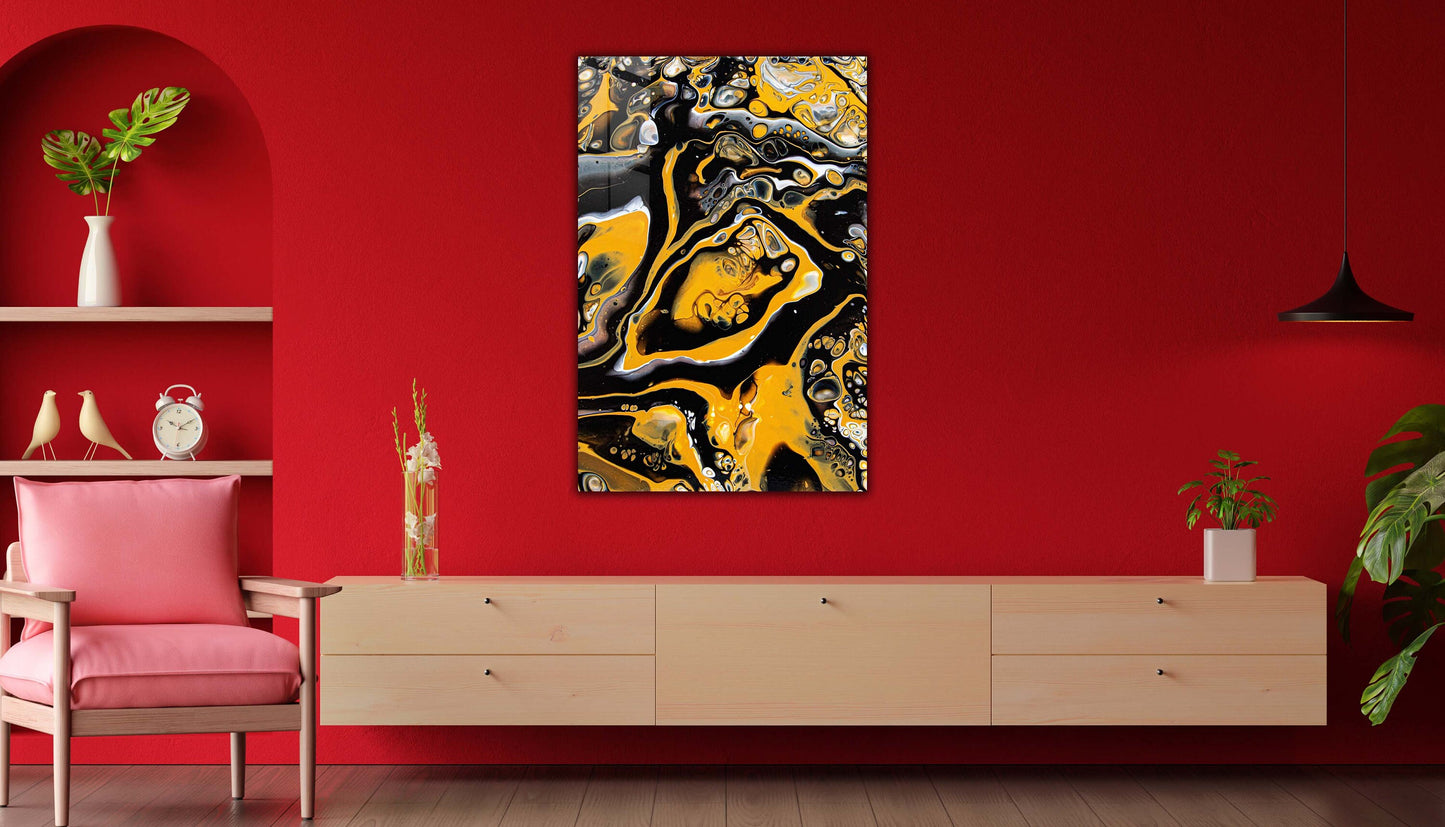 Abstract Tempered Glass Wall Art