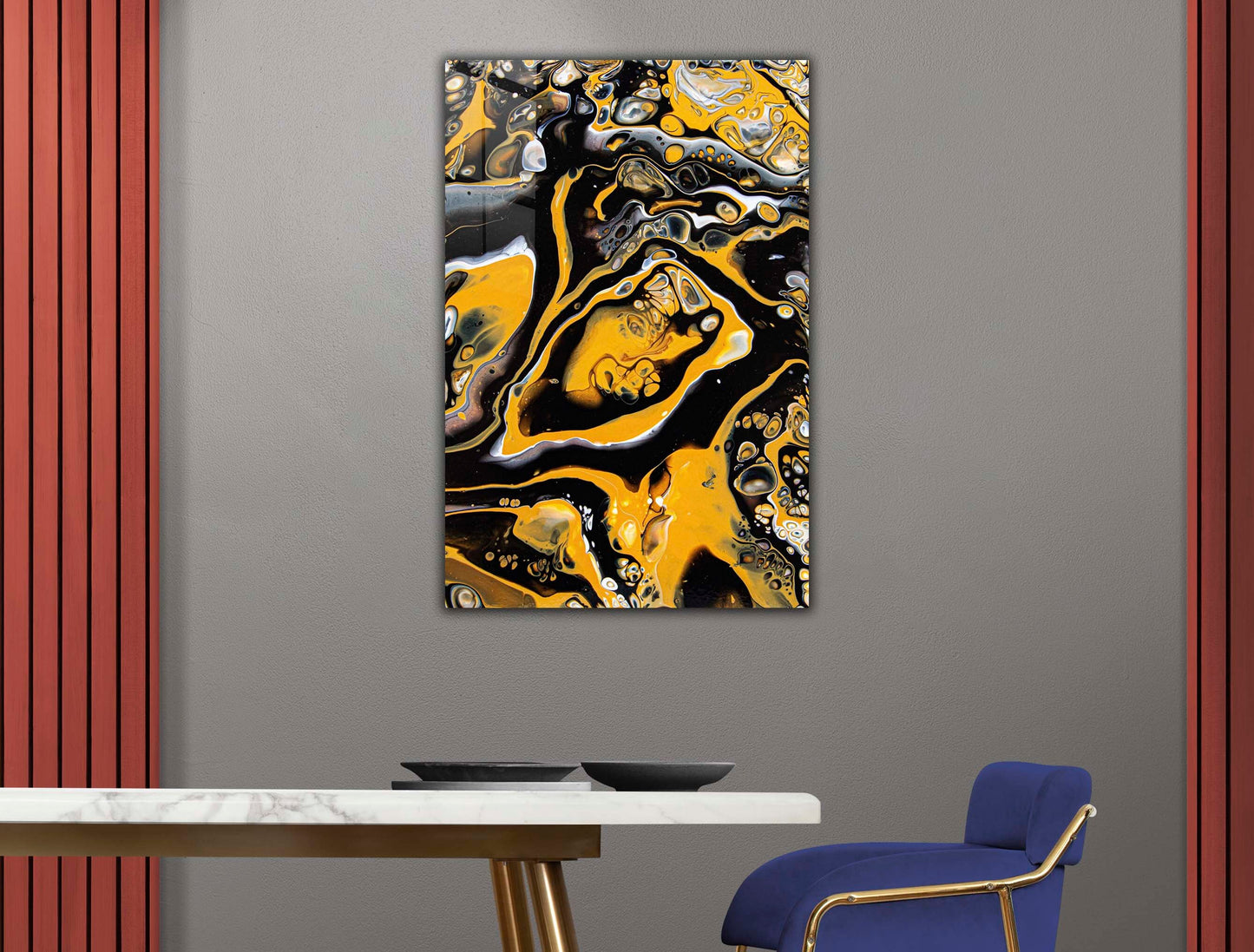 Abstract Tempered Glass Wall Art
