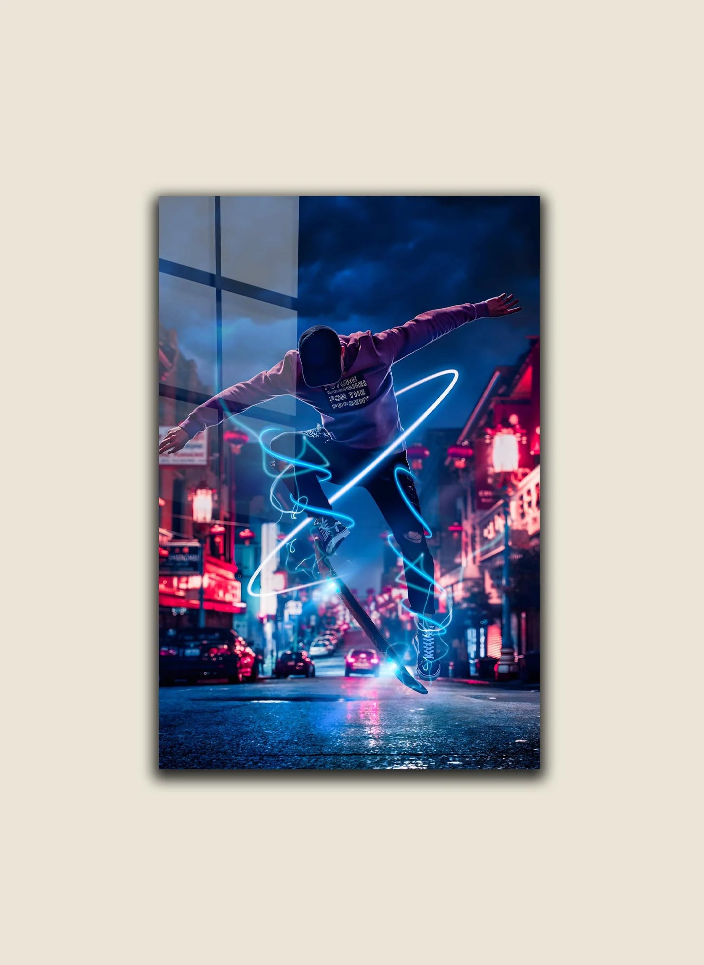 Skateboard Tempered Glass Wall Art