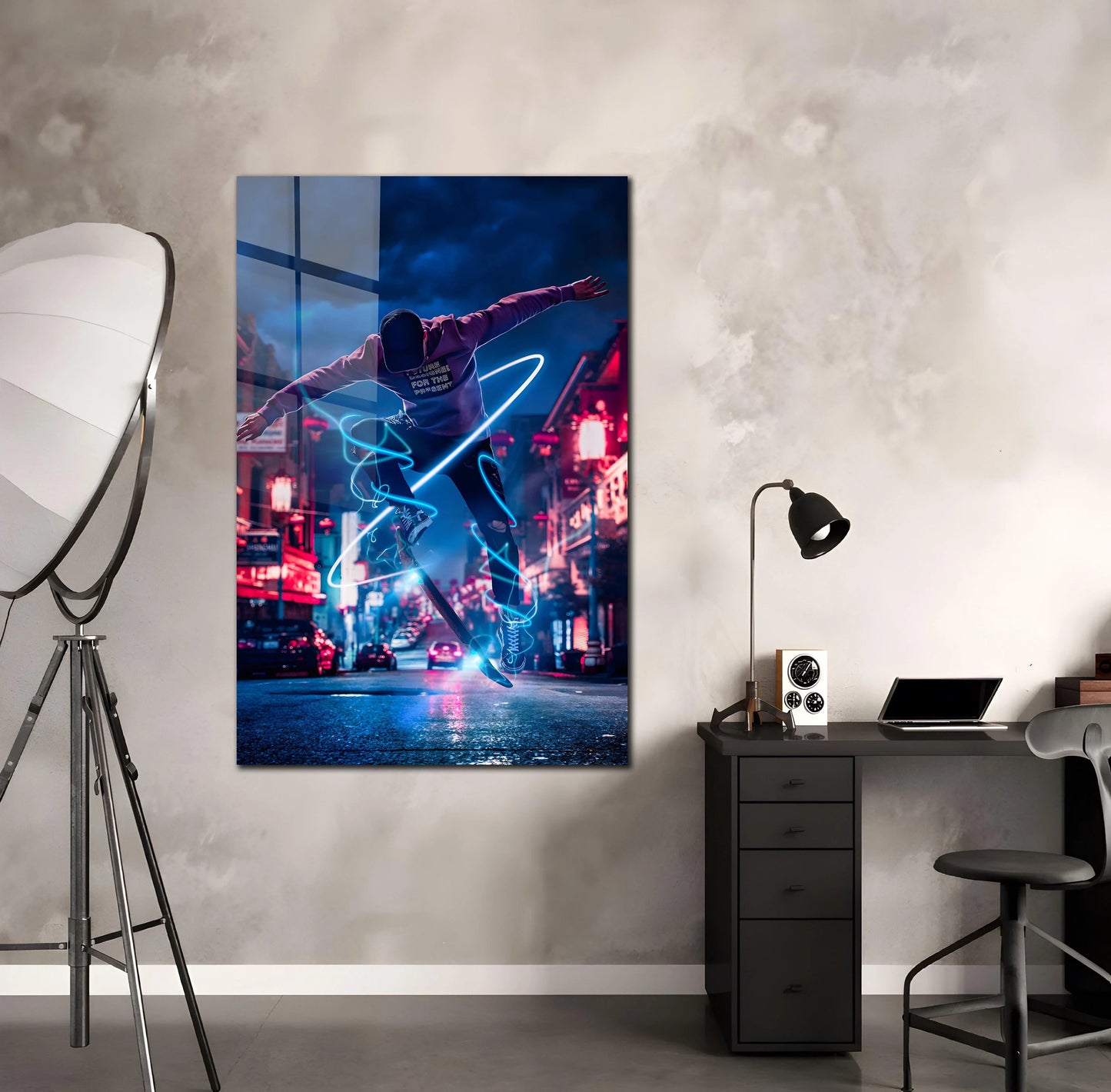 Skateboard Tempered Glass Wall Art