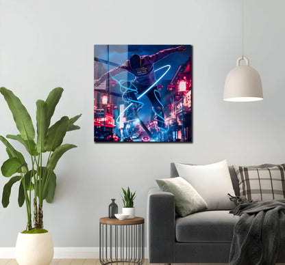 Skateboard Tempered Glass Wall Art